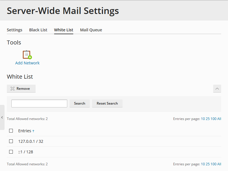 Mail Server Whitelist