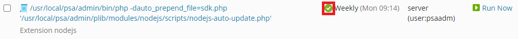 Disable the scheduled task nodejs-auto-update.php