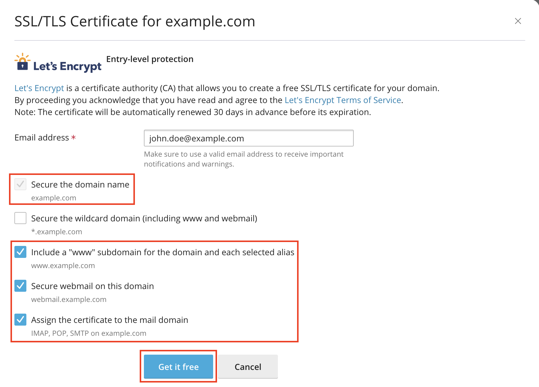 Options for issuing Let's Encrypt certificate