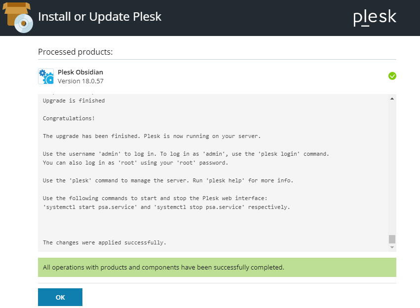 Plesk Obsidian 18.0.55