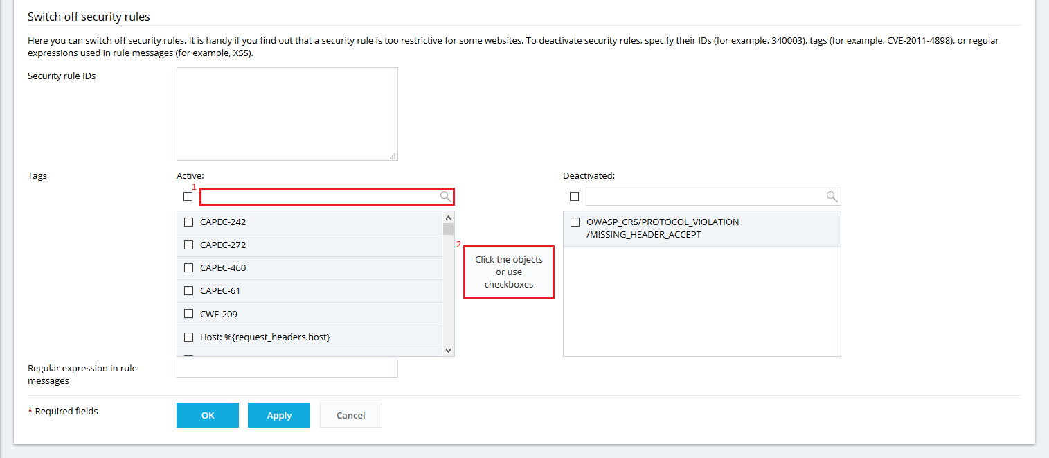 Web Application Firewall Settings