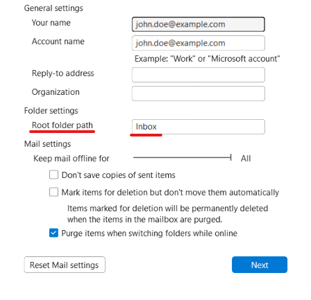 IMAP folders are not displayed in Outlook for a mailbox hosted in Plesk ...