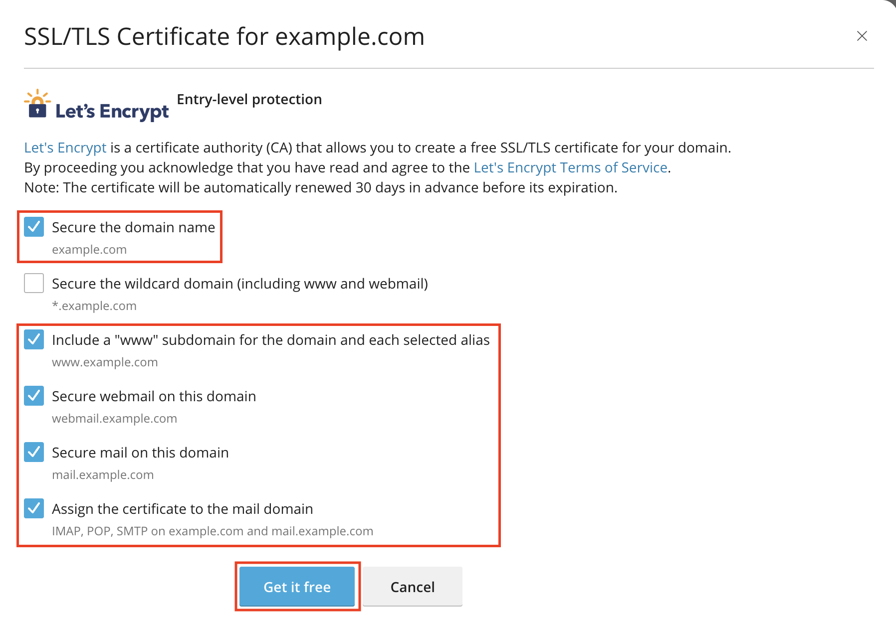 Options for issuing Let's Encrypt certificate